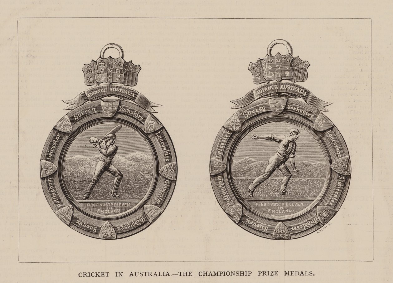 Cricket i Australien, The Championship Prize Medals (gravering) af English School