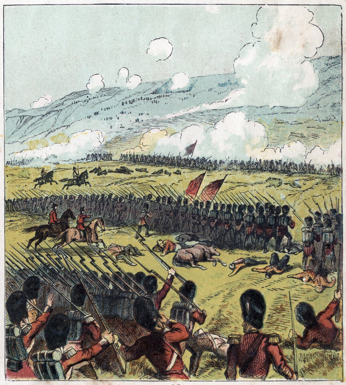 Krimkrigen (1853-1856): Slaget ved Alma mellem den russiske hær og en britisk, fransk og tyrkisk koalition den 20/09/1854. 