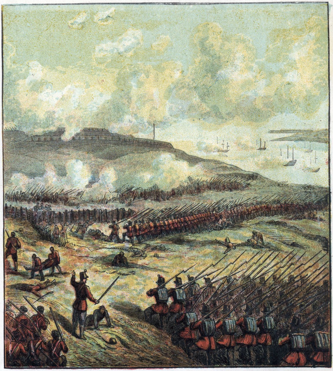 Krimkrigen (1853-1856): slaget ved Inkerman (Inkerman) den 5/11/1854 mellem Rusland og den britiske, franske og tyrkiske koalition, som vandt. Slaget ved Inkerman af English School