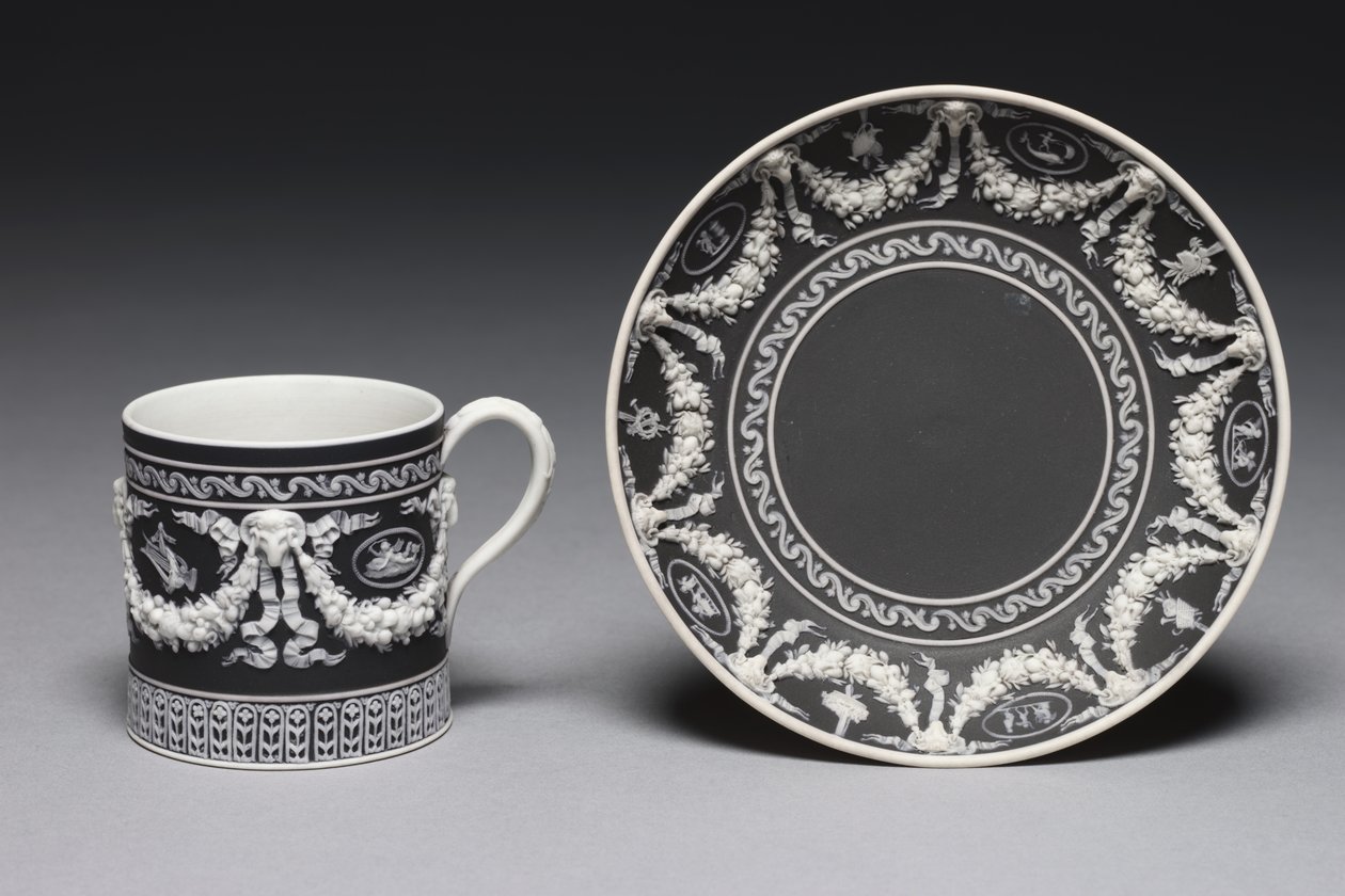Kop og underkop, designet og lavet af Wedgwood Factory, ca. 1790 af English School