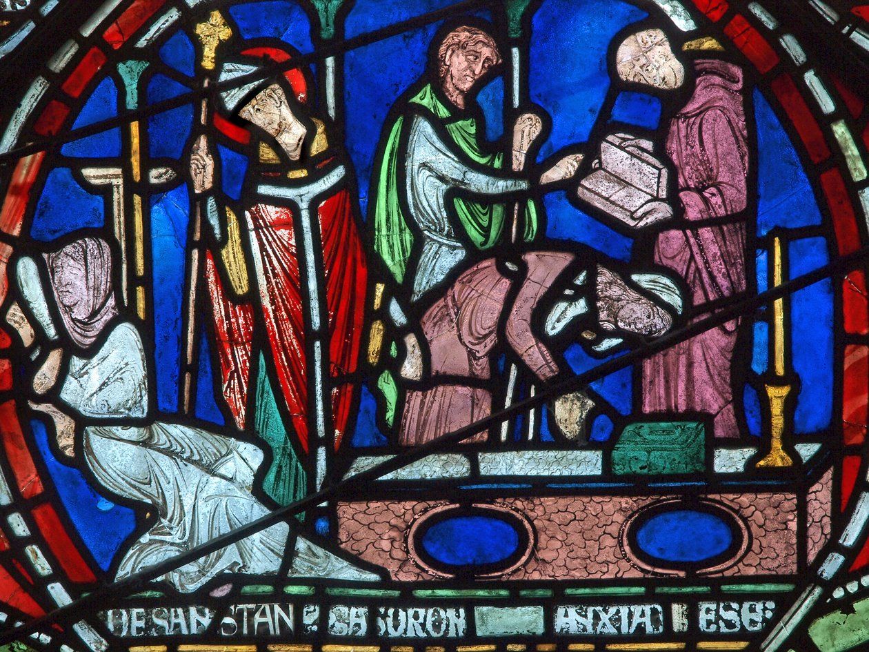 Cure of the Daughters of Godbald of Boxley, begyndelsen af det 13. århundrede af English School