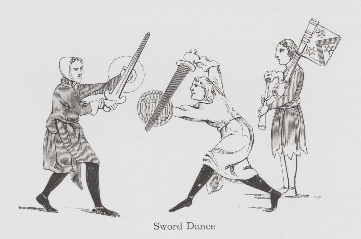 Dans: Sword Dance (litho) af English School