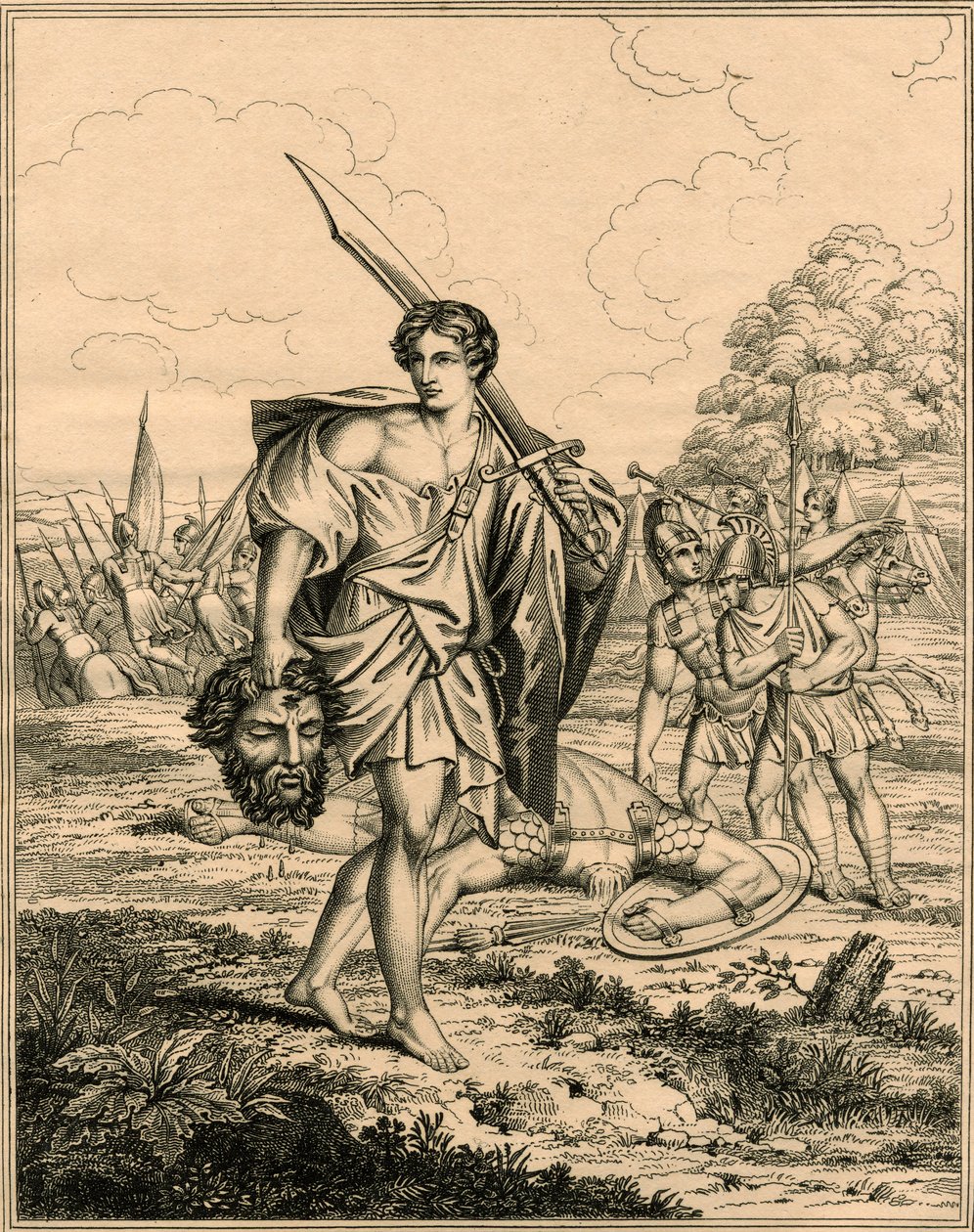 David med Goliats hoved af English School