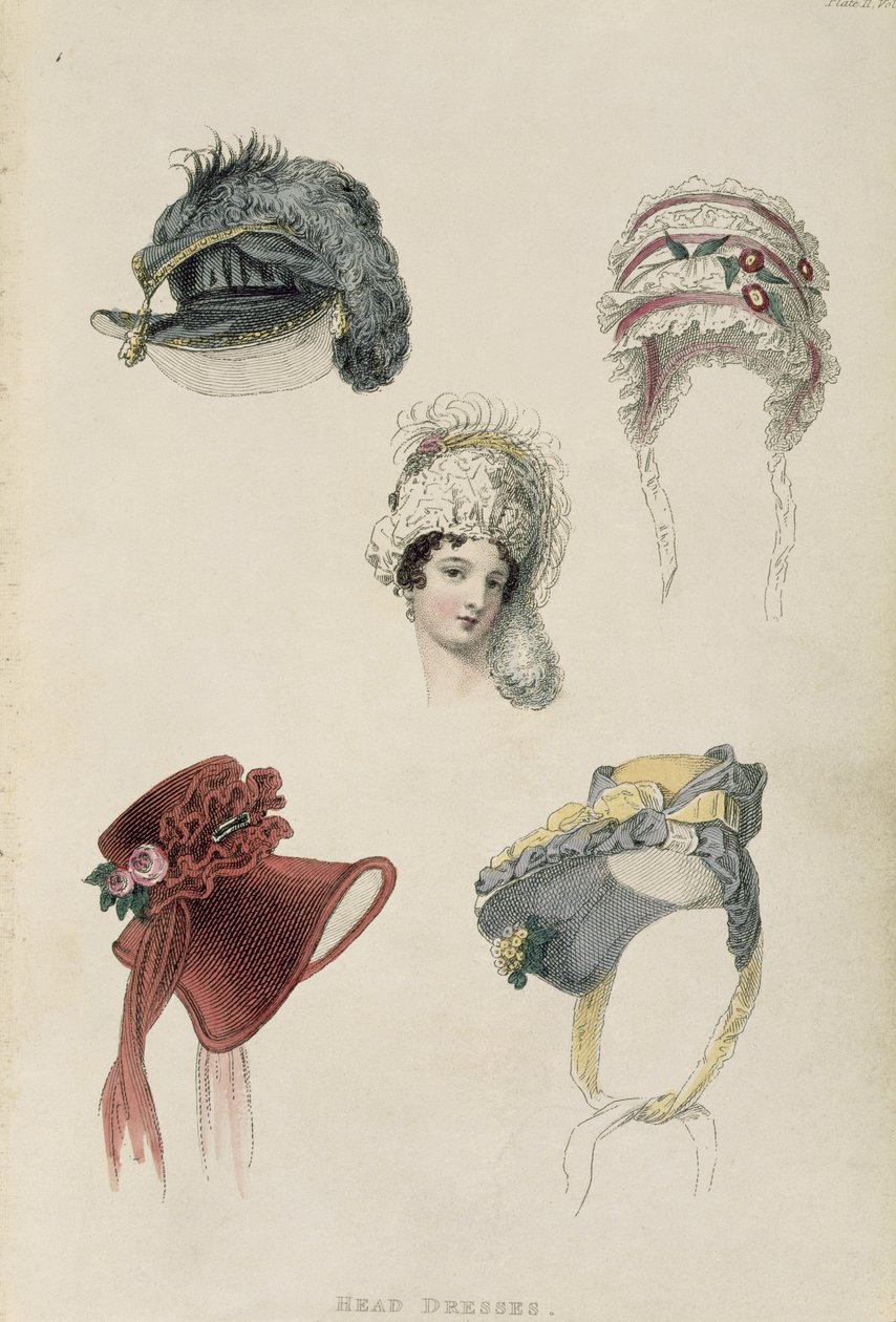 Daghjelme, modeplade fra Ackermanns Kunstdepot af English School