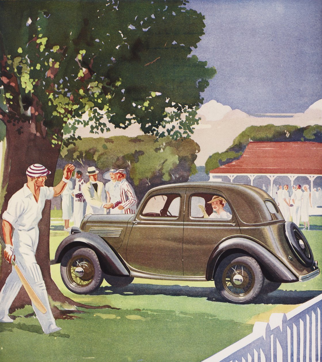 De Luxe Ford Saloon, reklame af English School