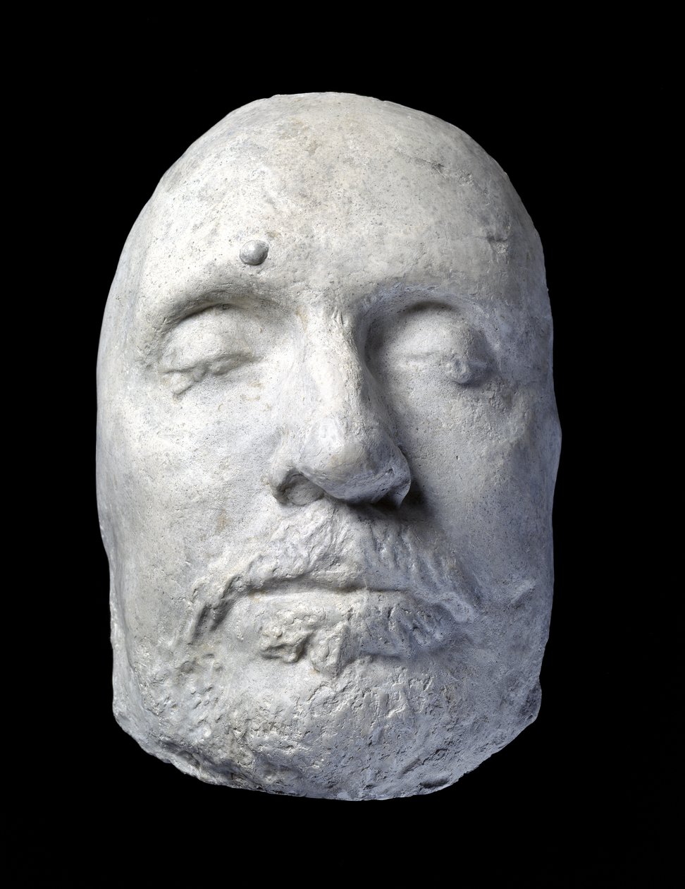 Oliver Cromwells dødsmaske, 1658 (gips) af English School
