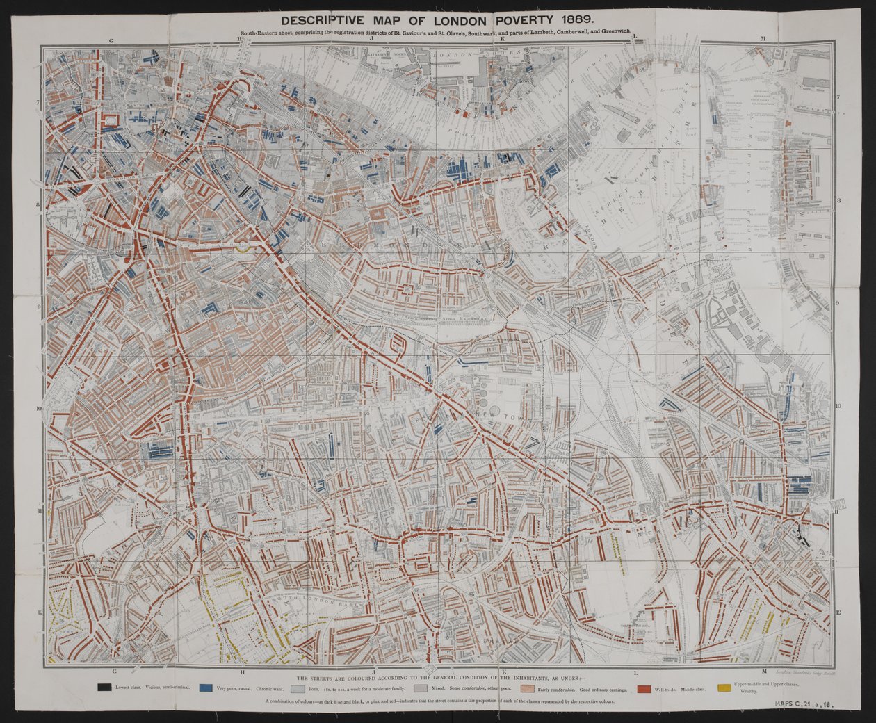 Descriptive Map of London Poverty, af Charles Booth af English School