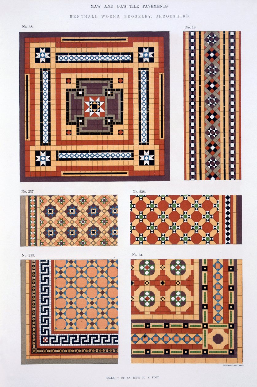 Designs fra Trade Catalogue of Maw & Sons Tile Pavements af English School