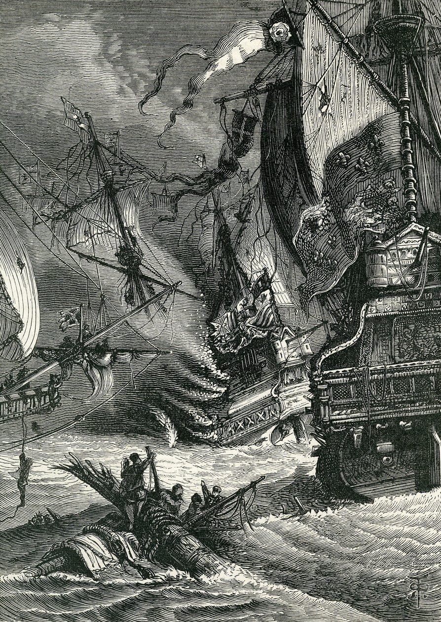 Ødelæggelse af den spanske armada, 1865 af English School