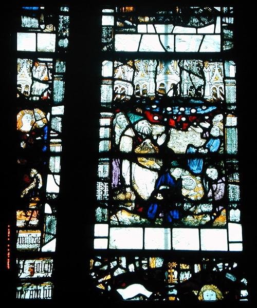 Detalje fra et af vinduerne, midten af 1400-tallet (farvet glas) af English School