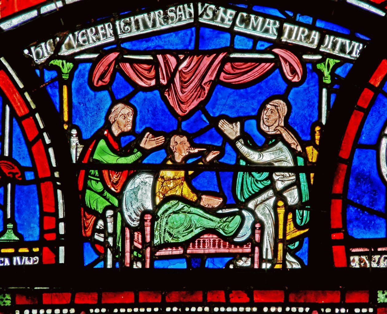 Detalje fra Miracle Window, der skildrer Jordan Fitzeisulfs historie af English School