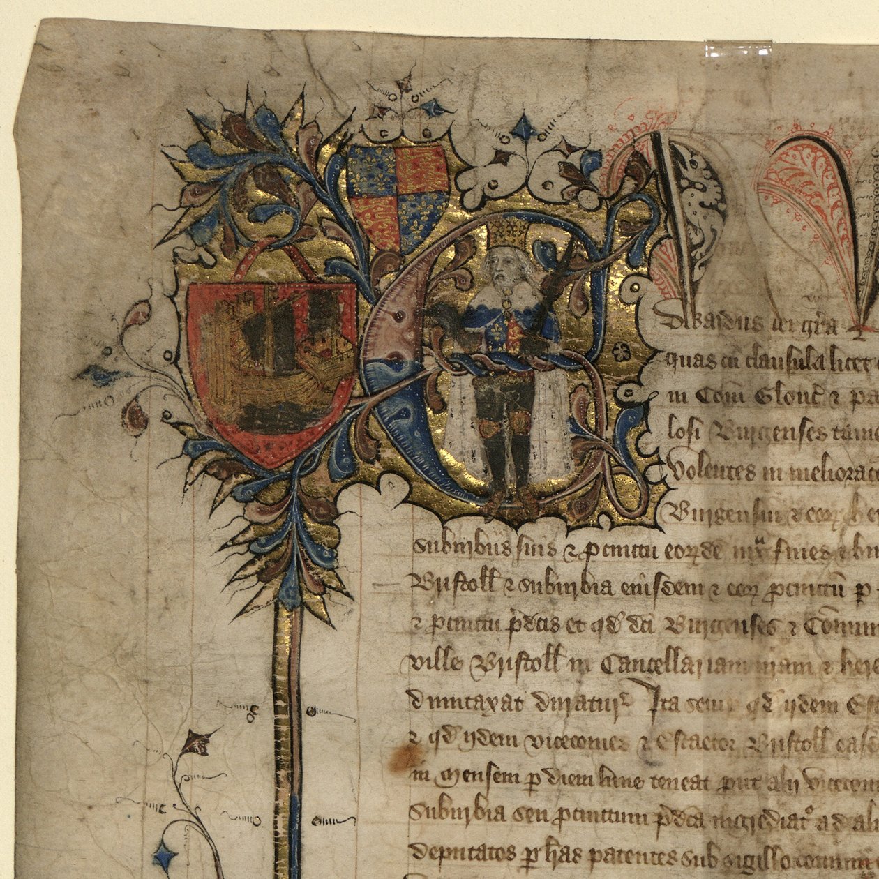 Detalje af Edward III fra Great Charter of Liberties af English School