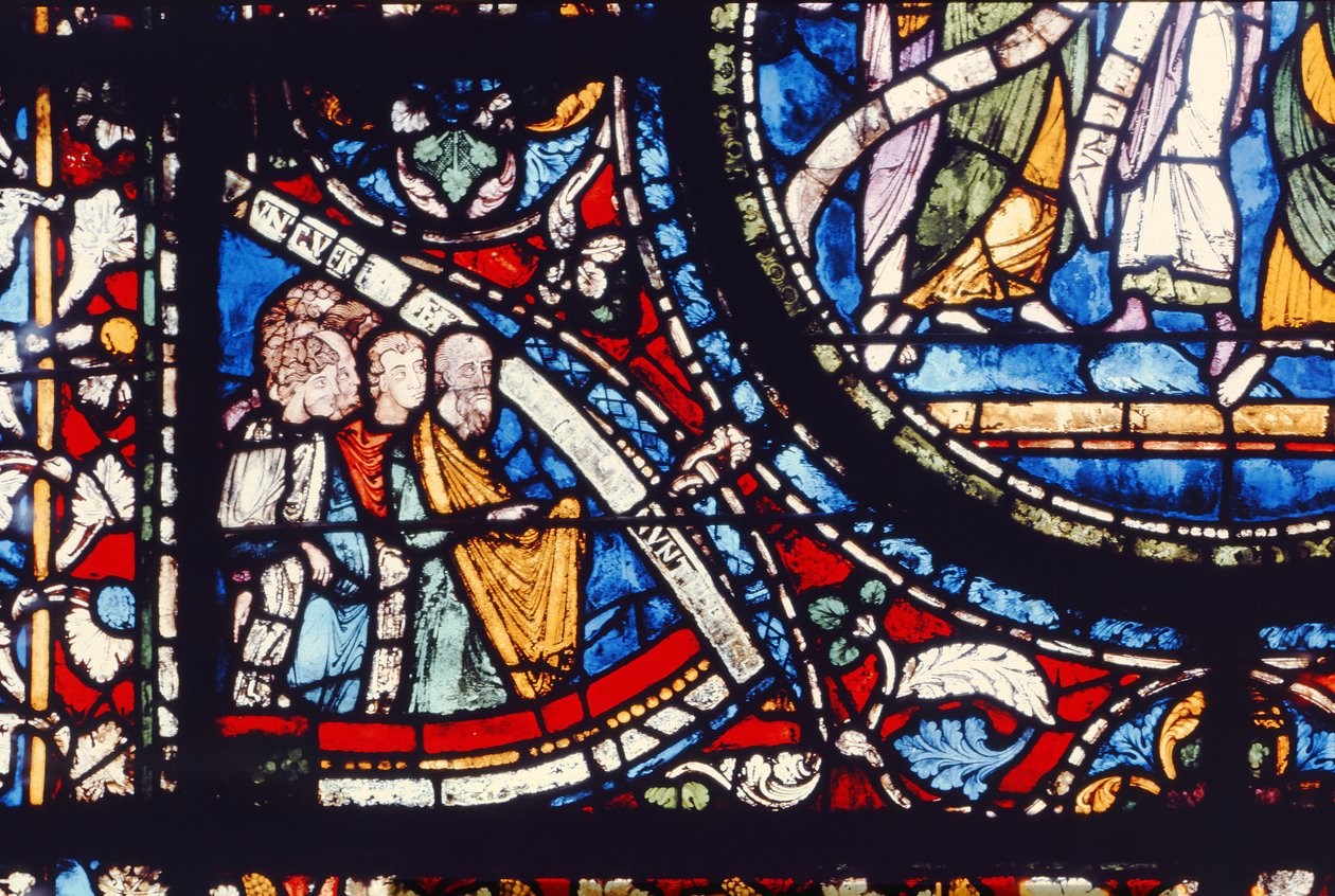 Detalje af korets nordvindue, slutningen af 1100-tallet (farvet glas) af English School