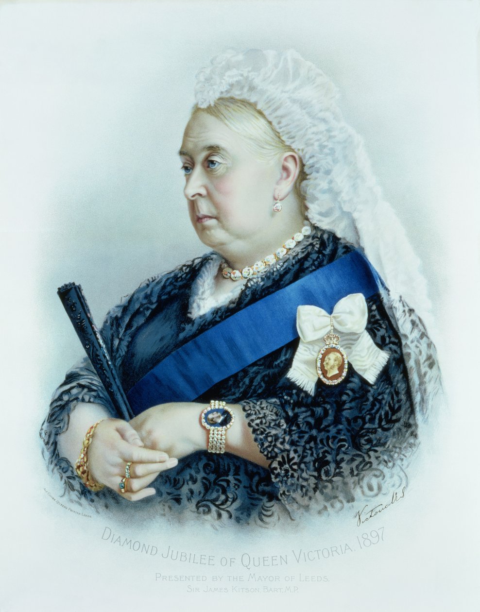 Dronning Victorias diamantjubilæum (1819-1901) 1897 (farvet tryk) af English School