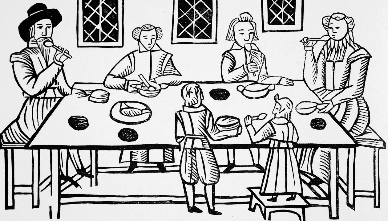 Dining at Home, fra Roxburghe-balladerne af English School