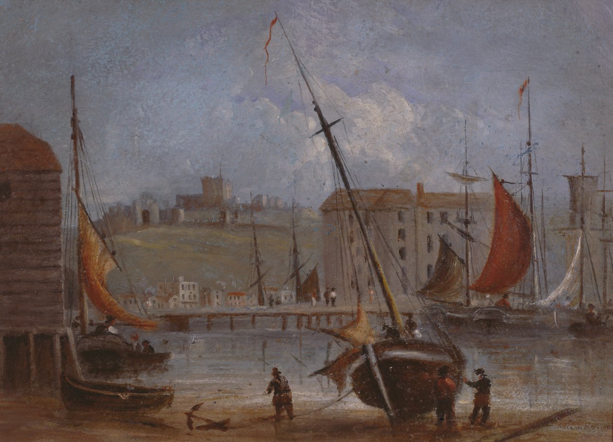Dover Slot og Havn, ca. 1830 af English School