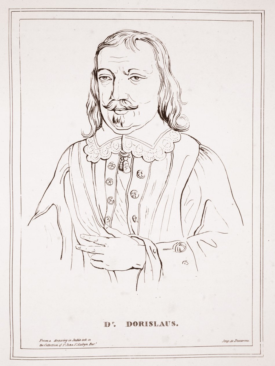 Dr. Dorislaus, fra en tegning i Indien blæk i samlingen af St John St Aubyn Bar, imp. af Ducarme af English School