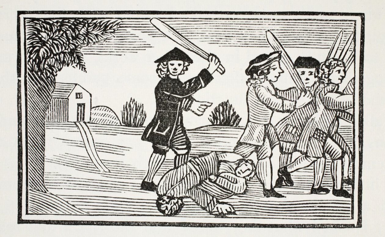 Dr. Faustus trick på tyve studerende, illustration fra Chap-books of the Eighteenth Century af John Ashton, pub. 1882 af English School