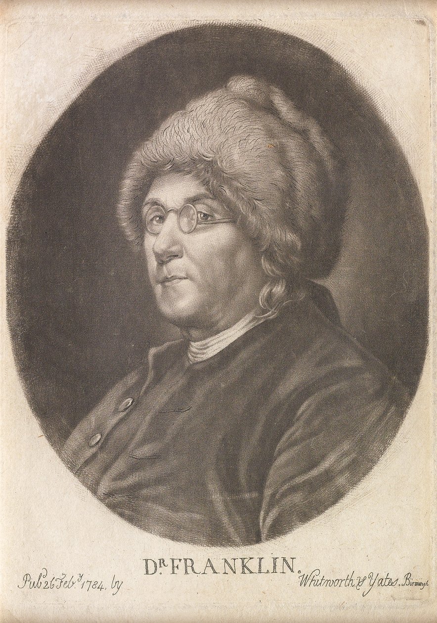 Dr. Franklin, 1784 (mezzotint) af English School