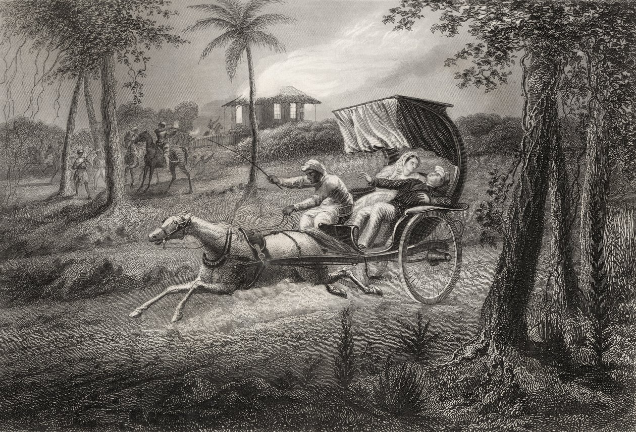 Dr. Graham skudt i sin buggy af Sealkote-mytterierne i 1857, fra 