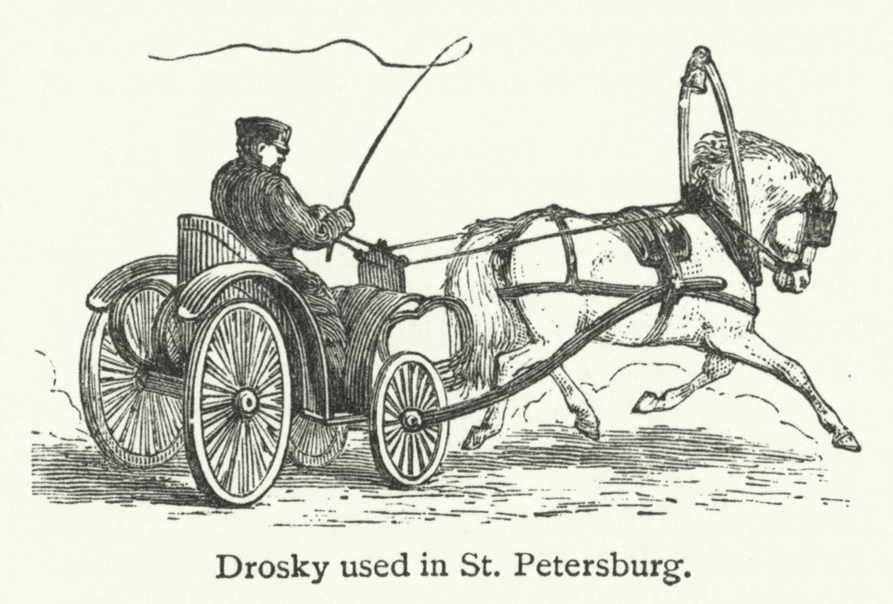 Drosky brugt i Skt. Petersborg (gravering) af English School