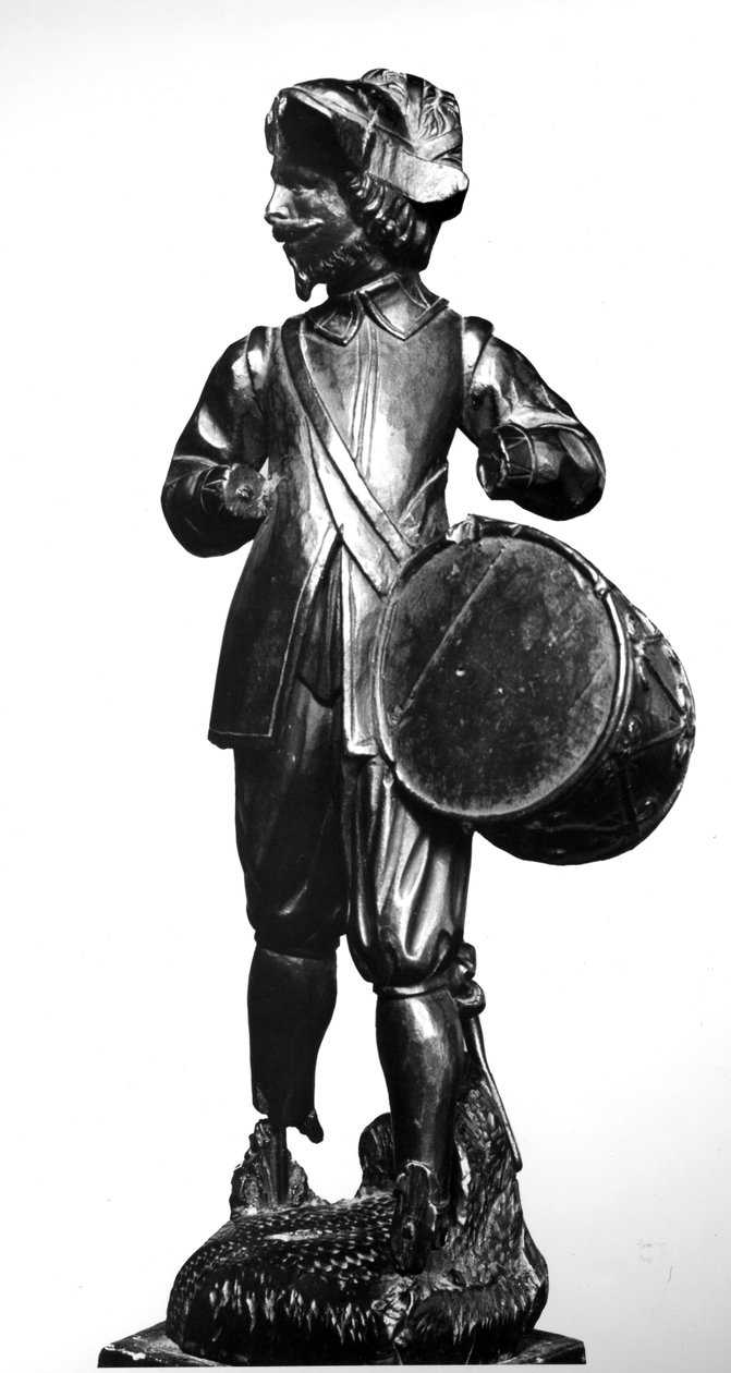 Trommeslager, 1638 (udskåret træ) af English School