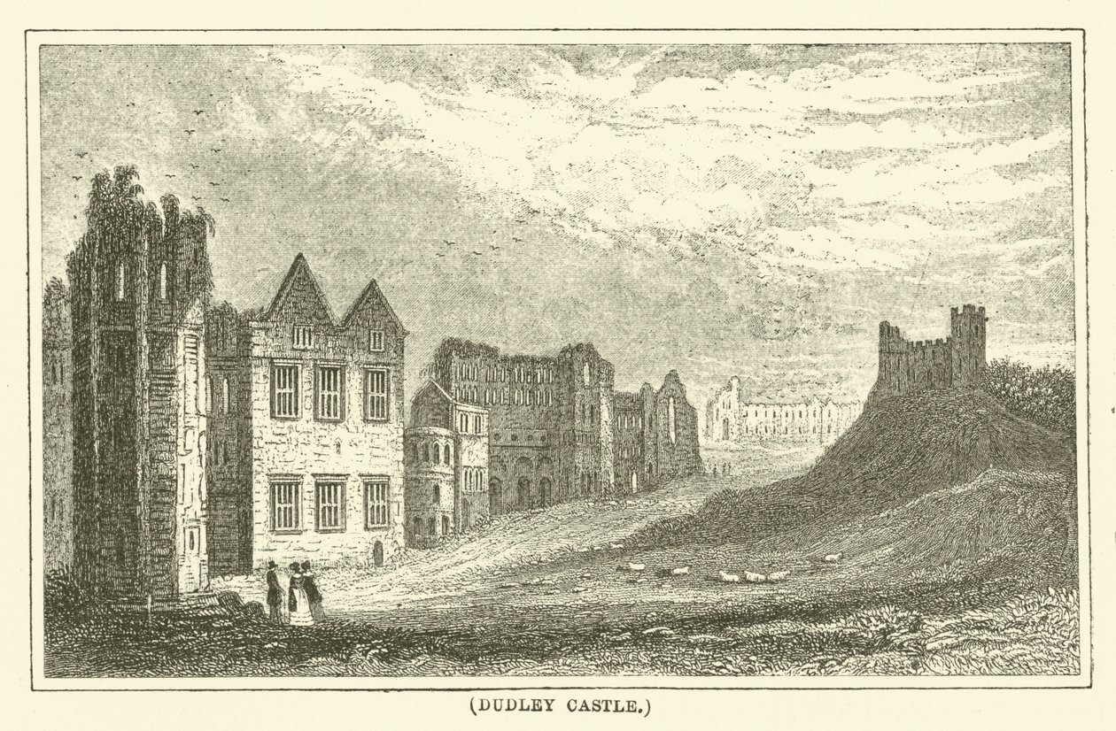Dudley Castle (gravering) af English School