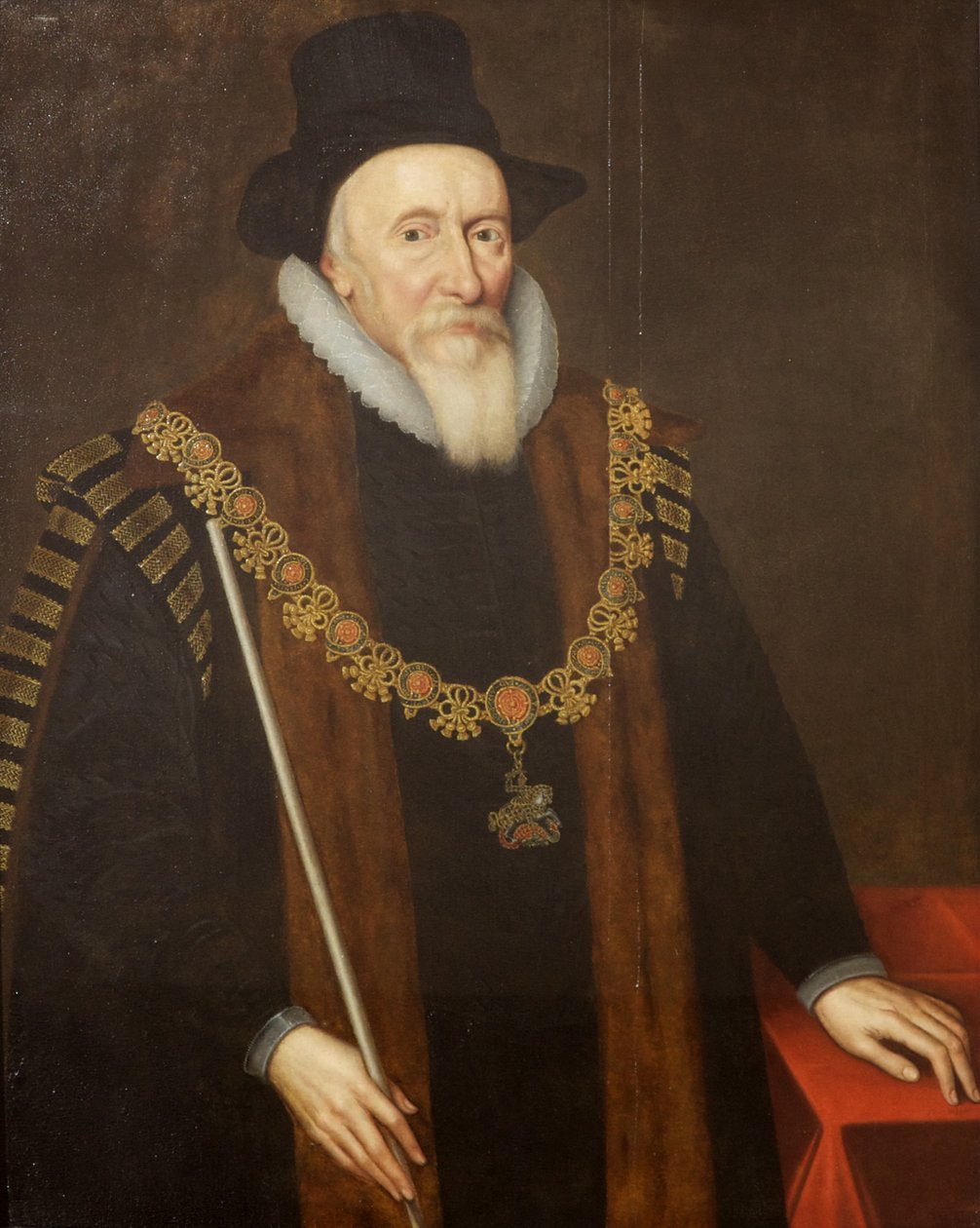 Earl of Dorset (olie på panel) af English School