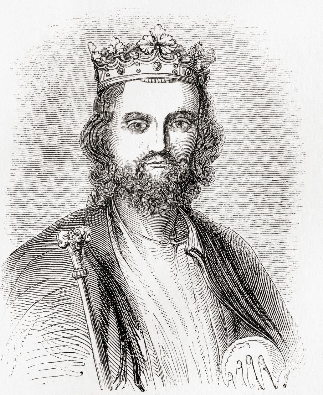 Edward II, også kendt som Edward af Caernarfon, fra Old England: A Pictorial Museum, udgivet i 1847 af English School