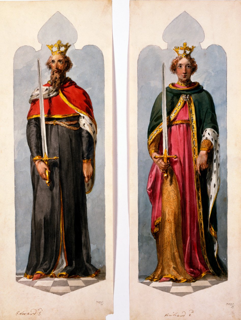 Edward II og Richard I (wc på papir) af English School