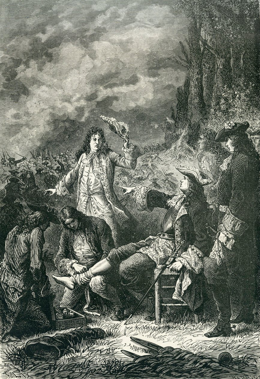 Edward Villiers såret i slaget ved Newbury, 1643 af English School