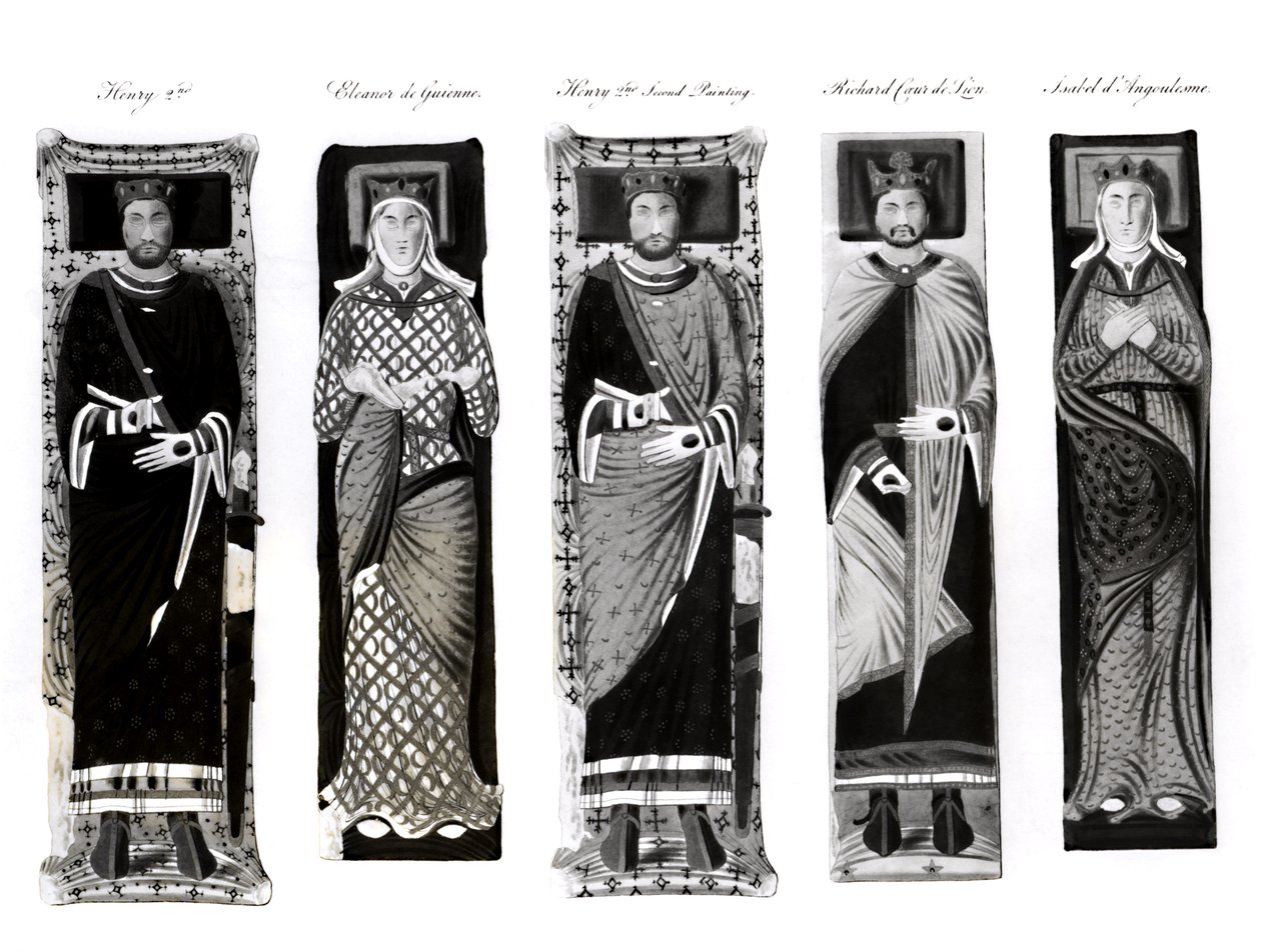 Billeder af Henrik II (1133-89) Eleanor af Aquitaine (ca. 1122-1204) Richard Coeur de Lion (1157-99) og Isabel d