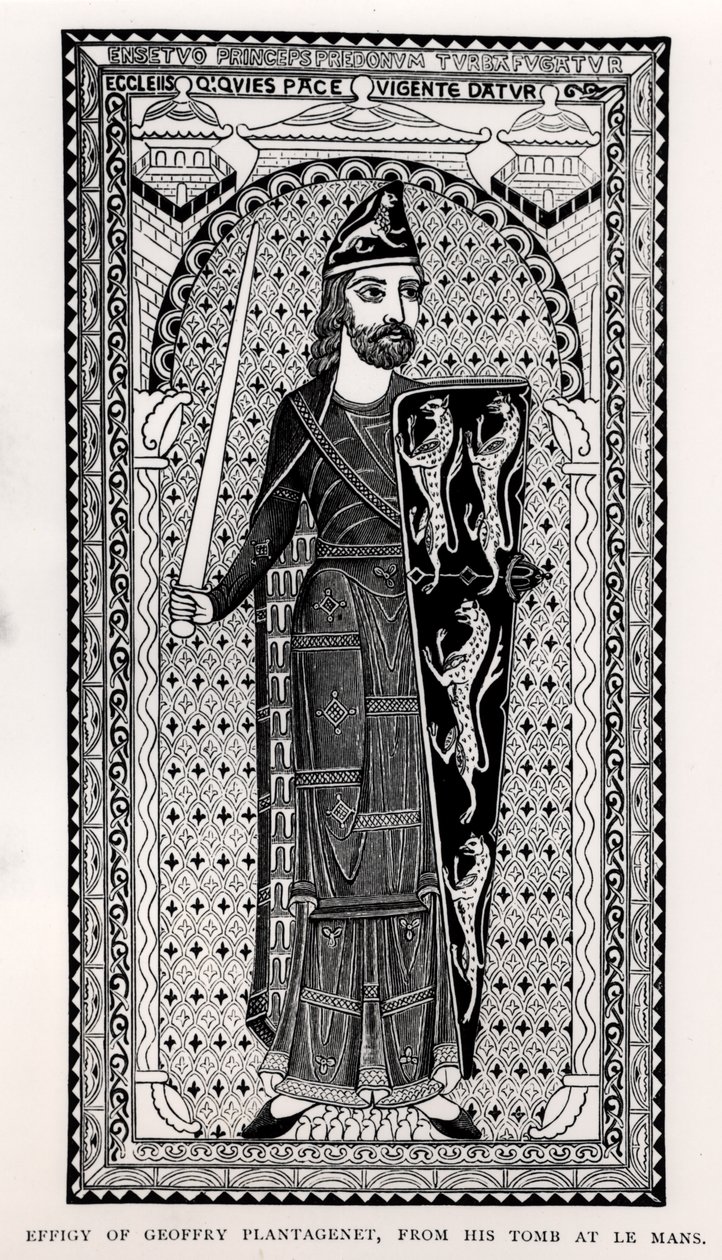 Billede af Geoffrey Plantagenet (1113-1150) fra hans grav i Le Mans af English School