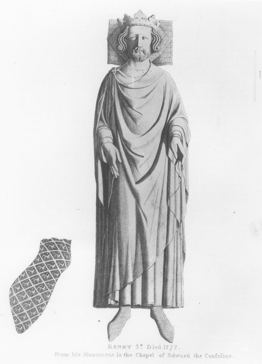 Billede af kong Henrik III (1207-72) fra hans monument i Edvard Confesors kapel af English School