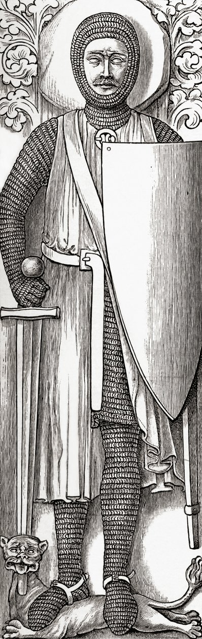 Billede af William Marshall fra hans grav i Temple Church, London, fra 