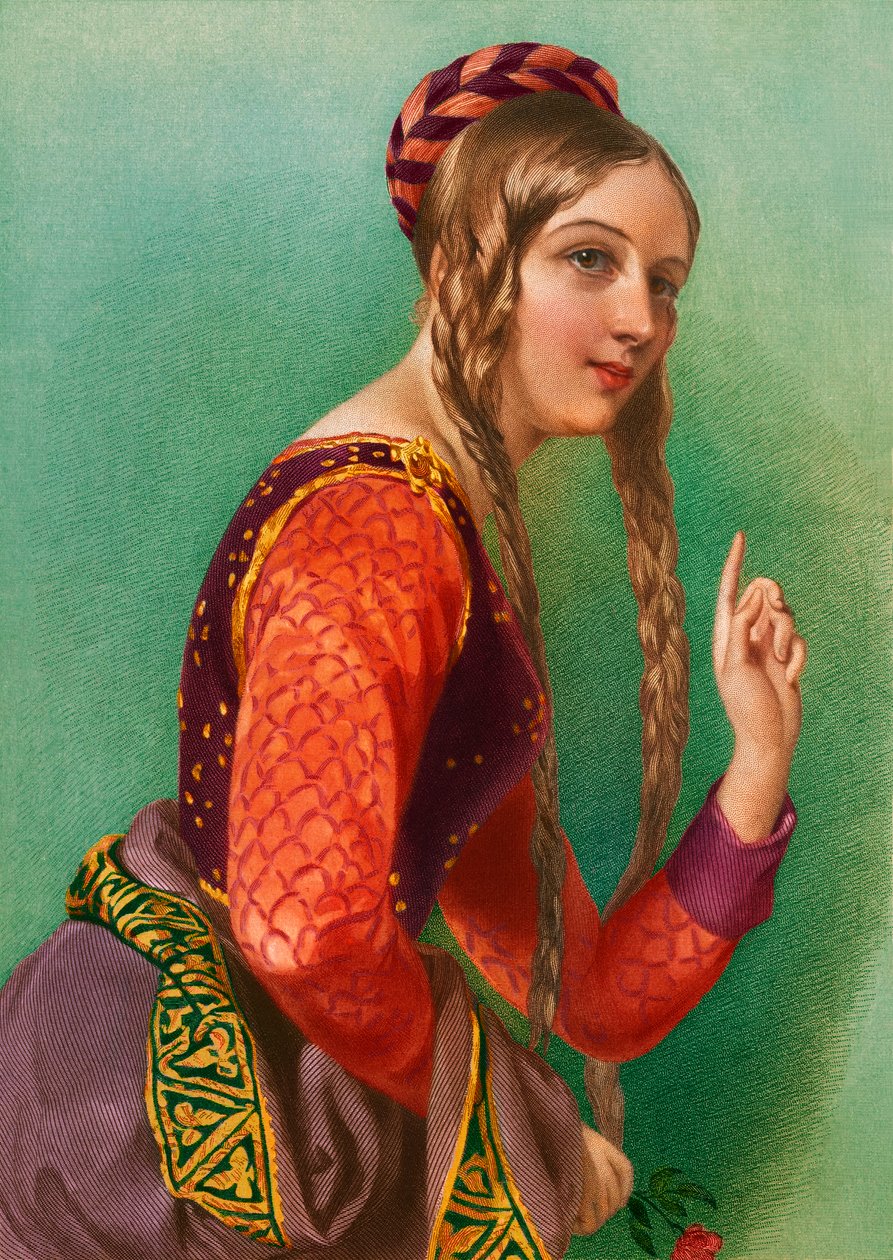 Eleanor af Aquitaine, dronning af Henrik II, trykt af Henry G. Bohn af English School