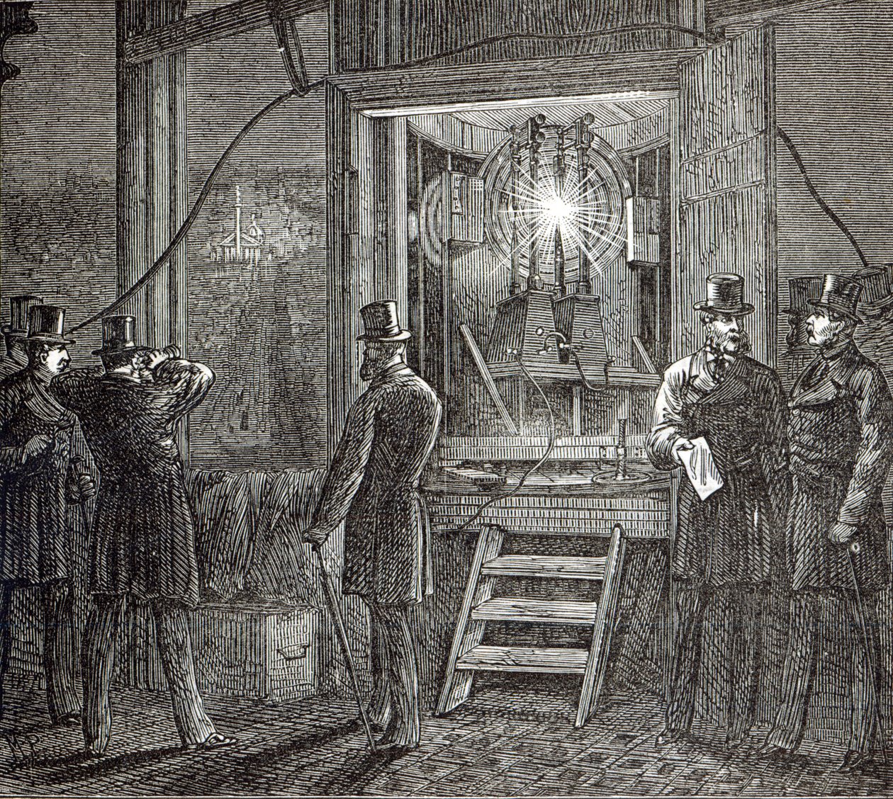 Elektrisk apparat til klokketårnet, Houses of Parliament fra The Illustrated London News, 16. august 1873 af English School