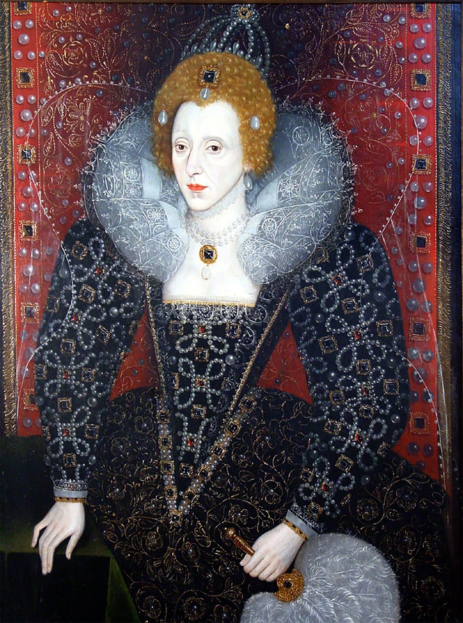 Elizabeth I (1533-1603), ca. 1590 (olie på panel) af English School