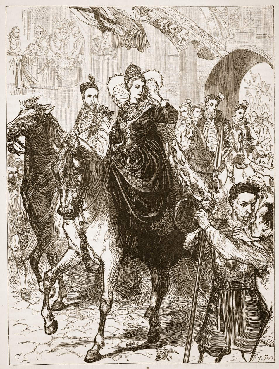 Elizabeths offentlige indtog i London, illustration fra Cassell