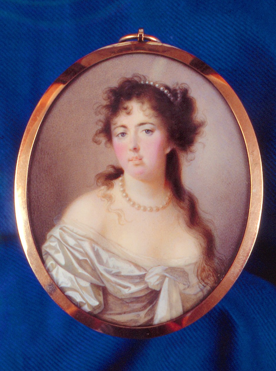 Emma Hamilton (akvarel på vellum) af English School