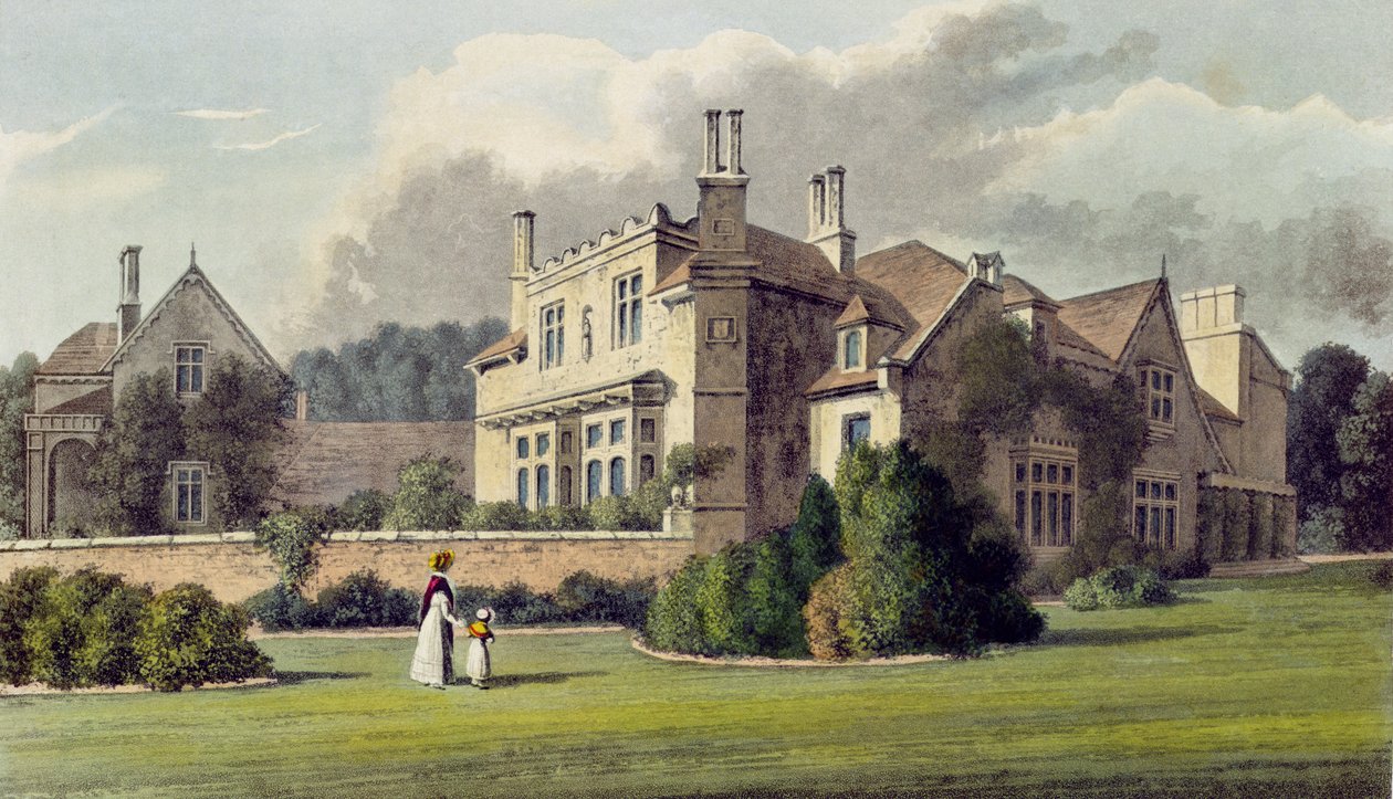 Endsleigh, fra Ackermanns Repository of Arts, 1823 (farvet litho) af English School
