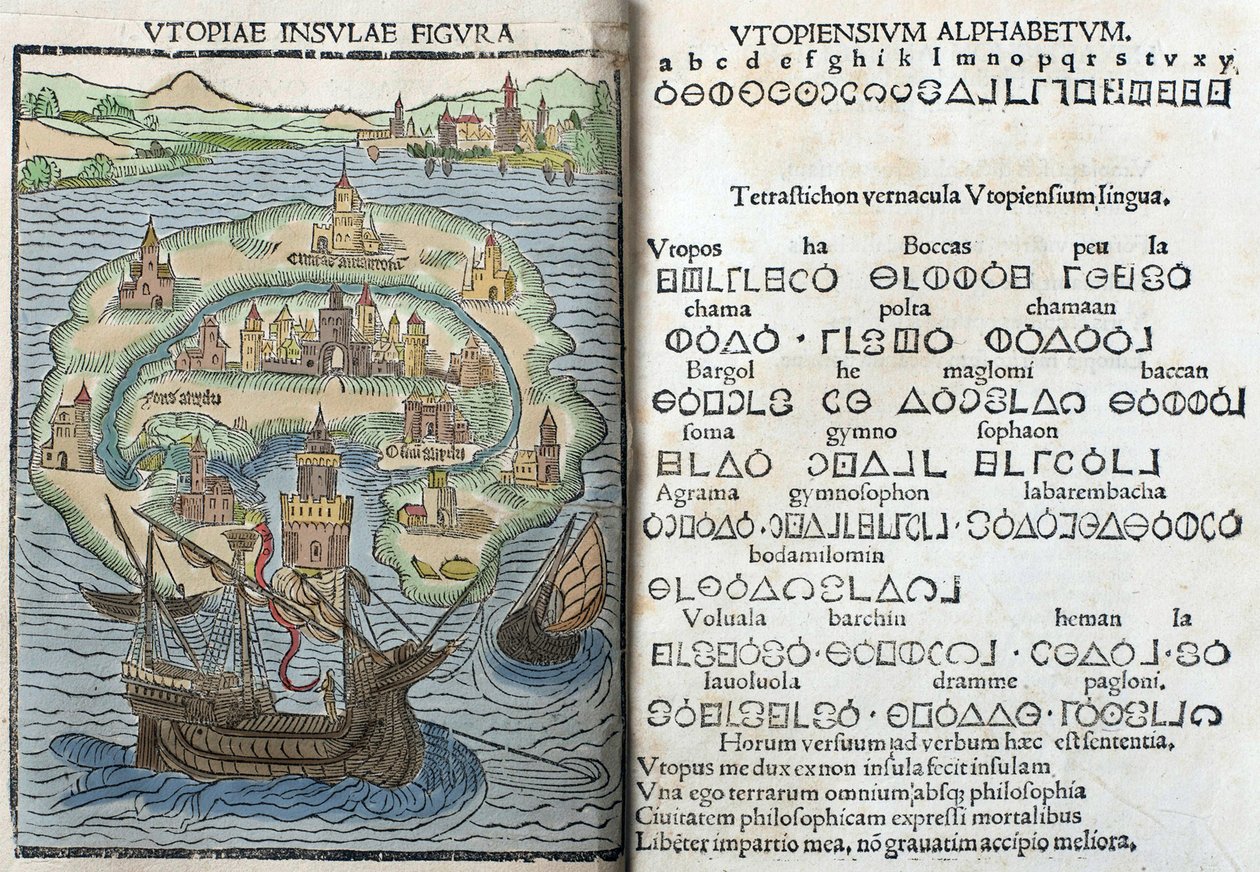 Gravering fra "Utopia" af Thomas More af English School