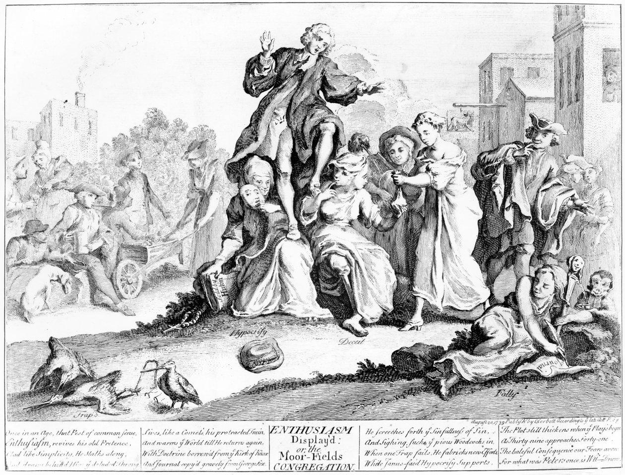 Entusiasme vist, eller Moor Fields Congregation, 1739 af English School