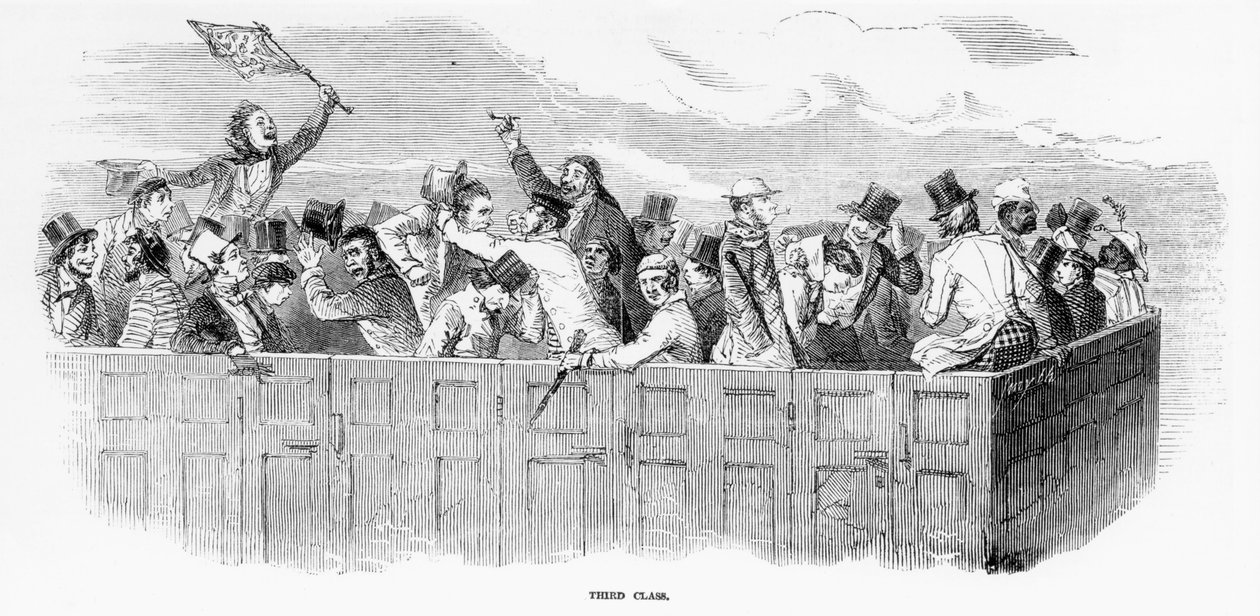 Epson Races 1847: The Railway - Third Class (gravering) af English School