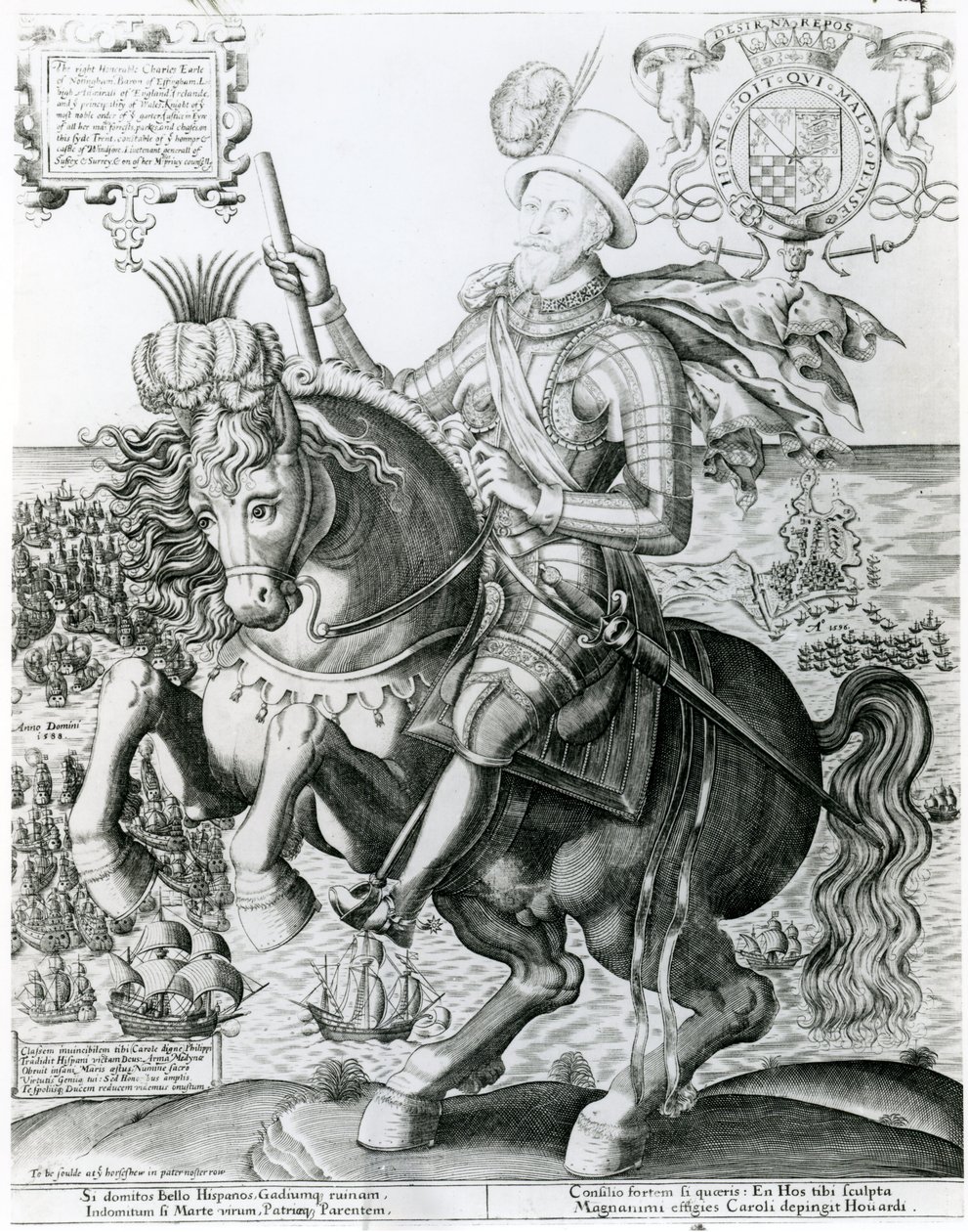 Ridesportræt af Charles Howard af English School