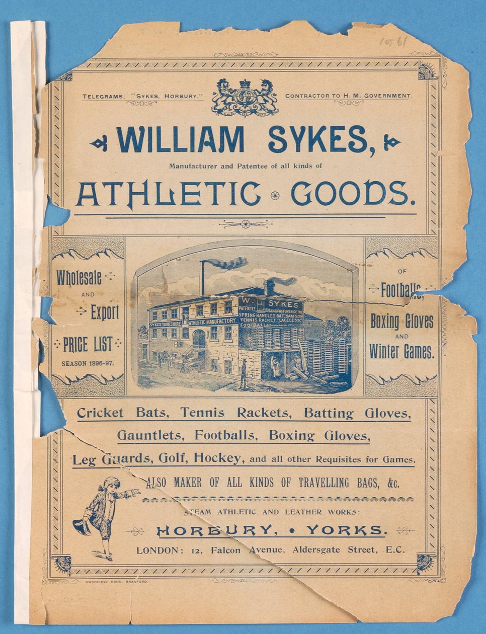 Udstyrskatalog produceret af William Sykes, 1896 af English School