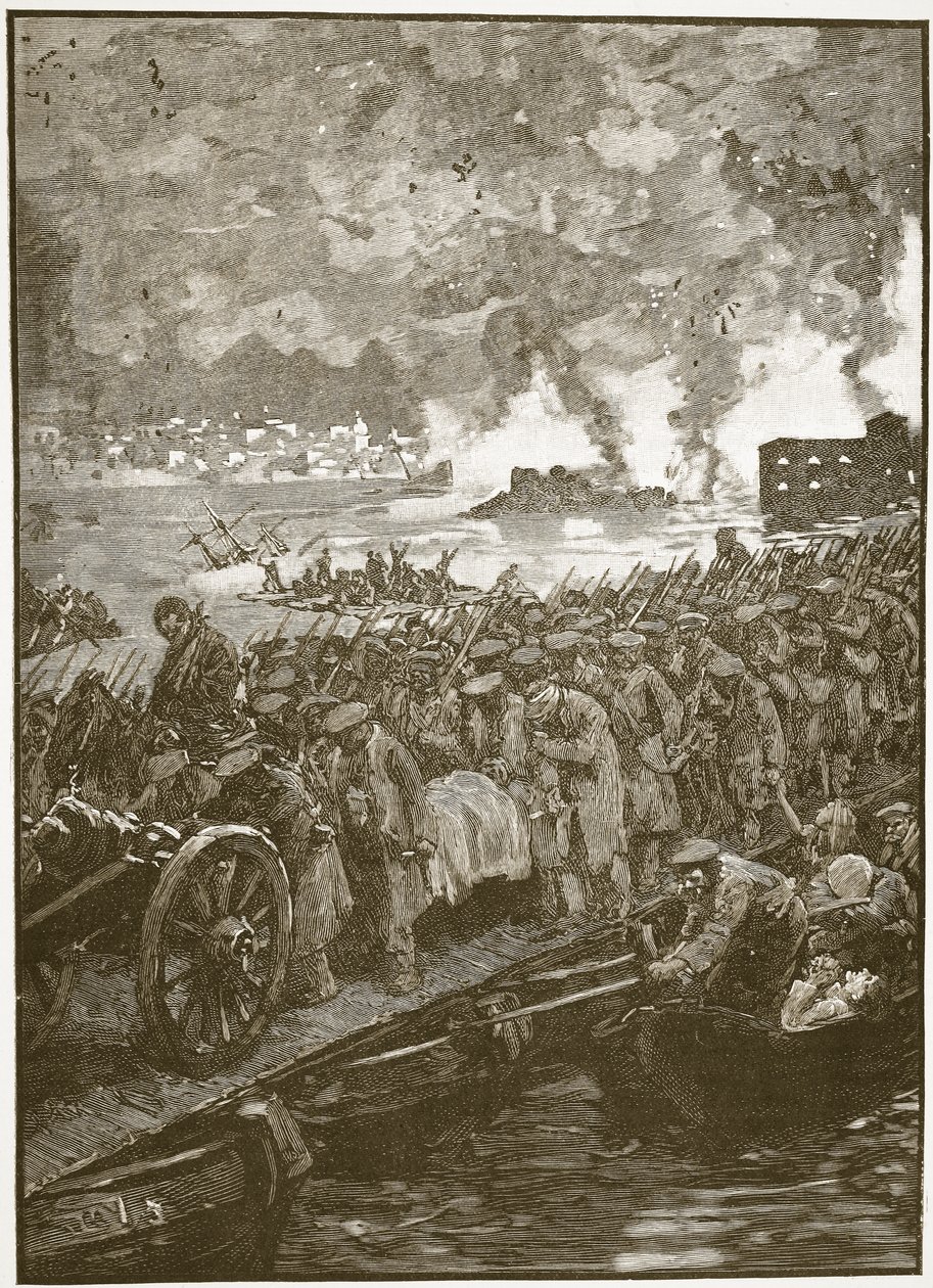 Evakuering af Sebastopol, illustration fra Cassell