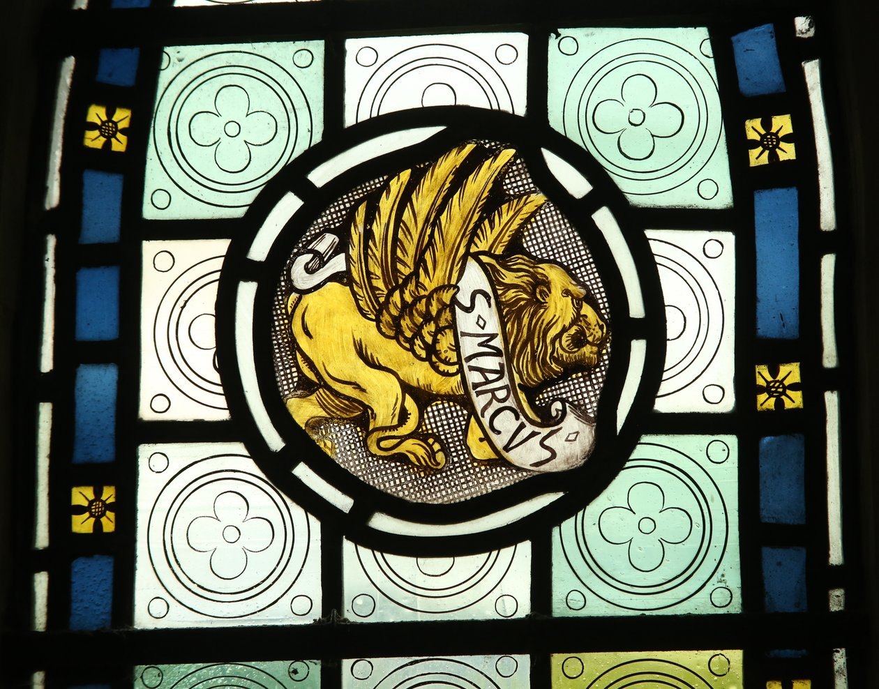 Evangelist-emblem: Markus af English School