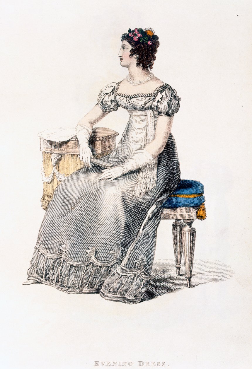 Aftenkjole, modetallerken fra Ackermanns Kunstdepot af English School