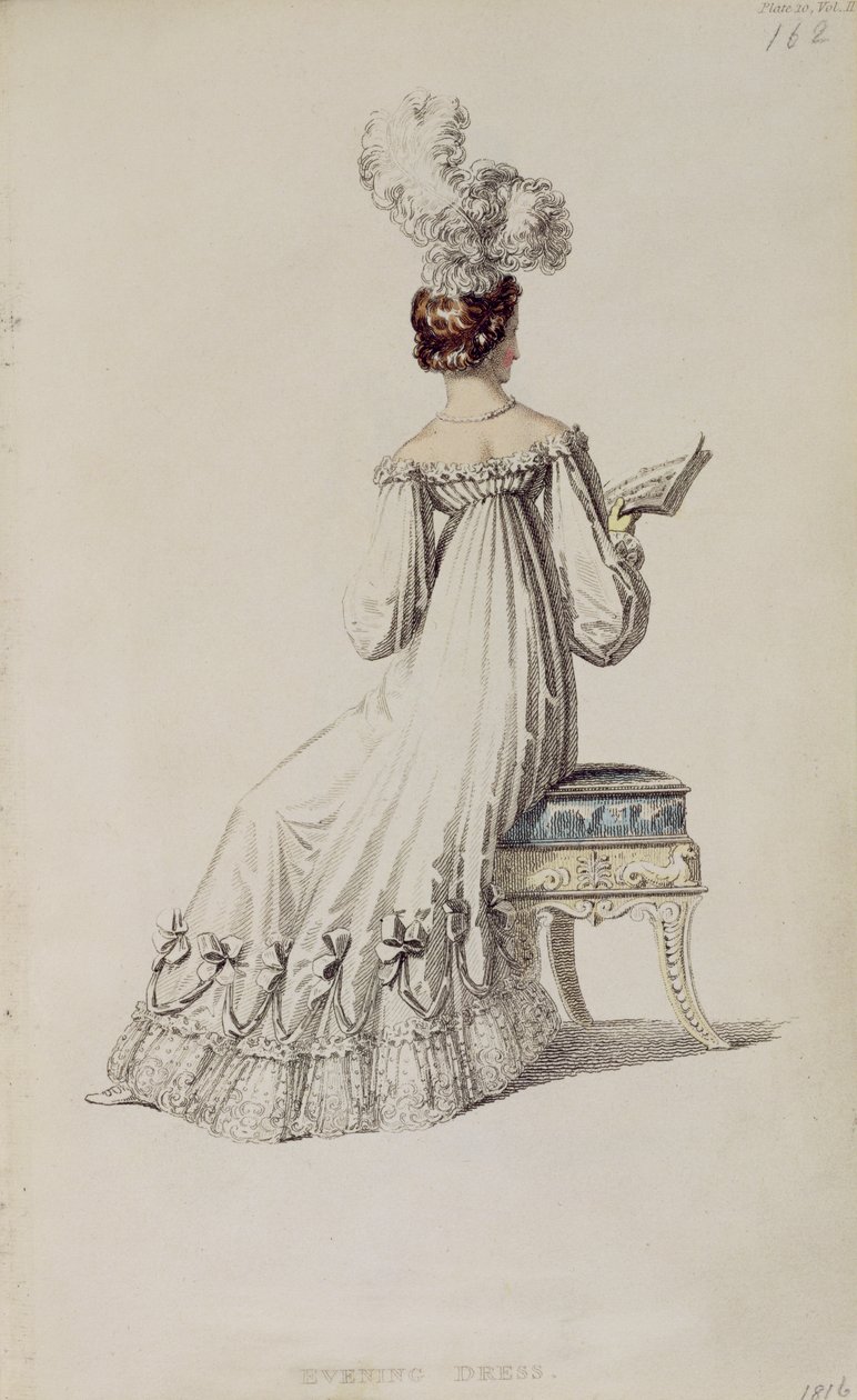 Aftenkjole, modetallerken fra Ackermanns Kunstdepot af English School